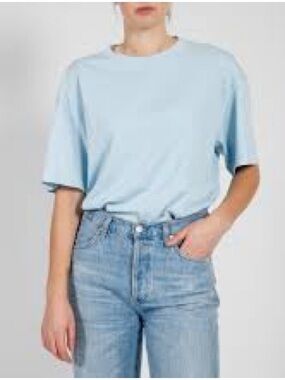 Brunette the Label Oversized Boxy Tee, Size Large Extra Large, L/XL, Light Blue